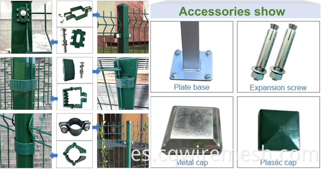 Paneles de valla 3D de betafence curva Betafence Cerca de alambre de alambre de jardín verde bordeado de borde recubierto